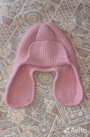 Шапка ушанка женская вязаная