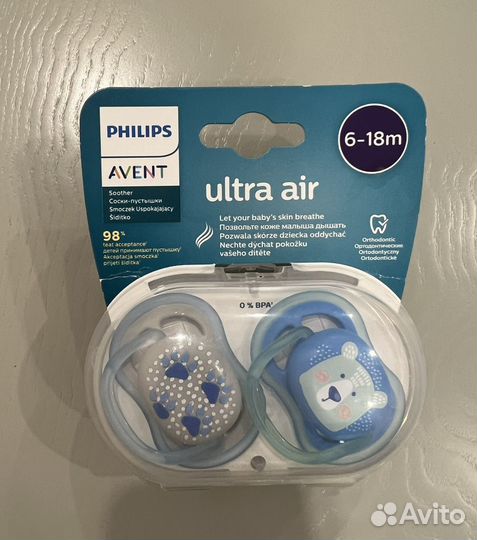 Соска пустышка avent 6 18