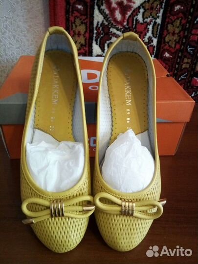 Балетки loriblu- 37,5 жёлтые и 39 горчишные,кожа
