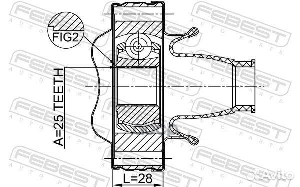 ШРУС карданного вала 25X86 jeep grand cherokee