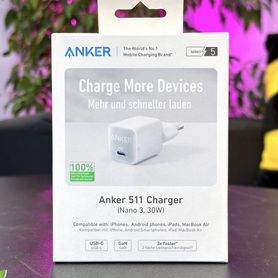 Зарядка Anker 30W USB-C Nano 3 (Оригинал, новая)