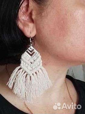Серьги макраме, бохо сережки