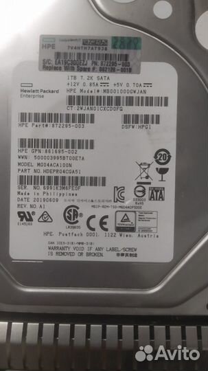 Серверный MB001000gwjan HPE 1TB SATA 7.2K