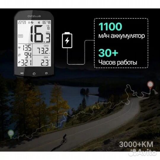 Беспроводной велокомпьютер с GPS cycplus М1 новый