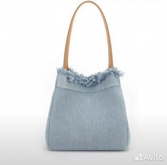 Сумка женская тоут бочонок из джинсы денима
