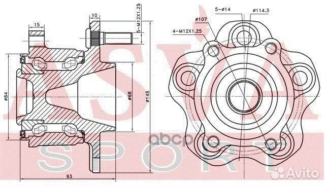 Ступица задняя с магнитным кольцом ABS nswh-J32