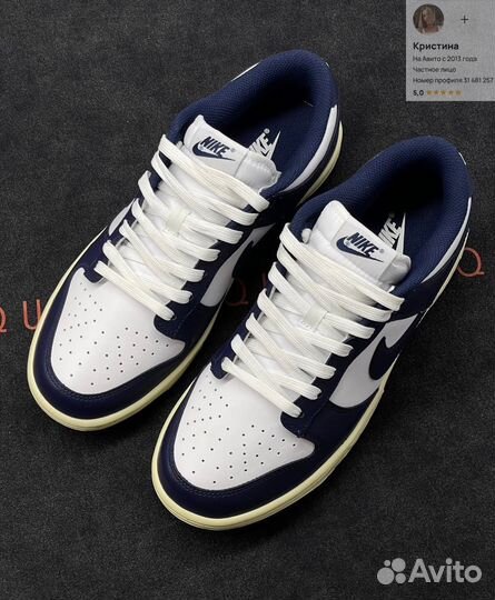 Кроссовки мужские Найк Nike Dunk Low Vintage Navy