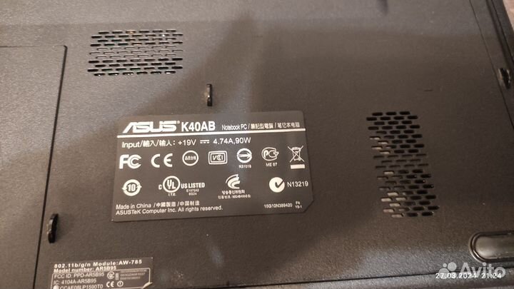 Ноутбук asus K40AB