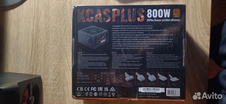 Блок питания AeroCool kcas-800W plus