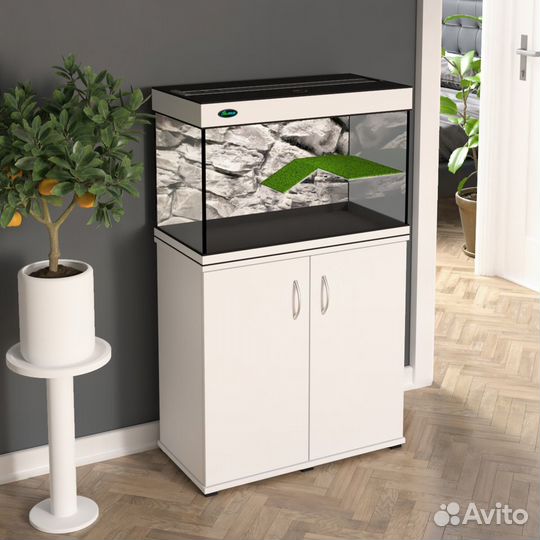 Террариум 100 литров для черепахи белый