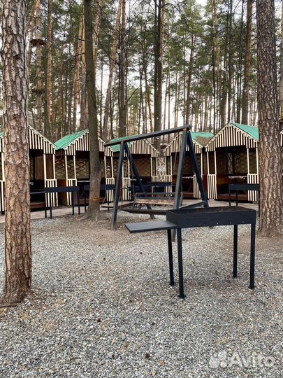 Аренда беседки с мангалом до 6 чел в лесу Лебяжье