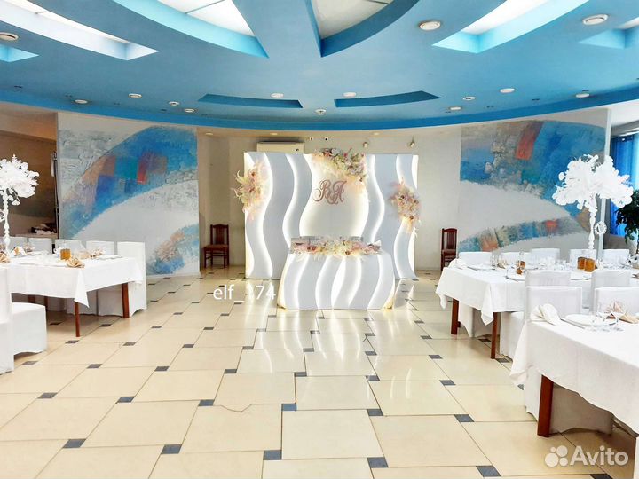 Декор зала на свадьбу, украшение зала