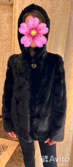 Шуба норковая с капюшоном