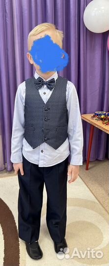 Жилетка на мальчика 116-синяя