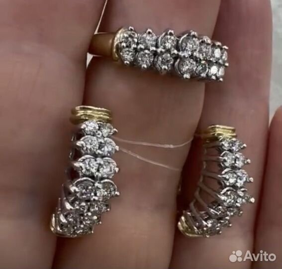 Комплект с бриллиантами 585