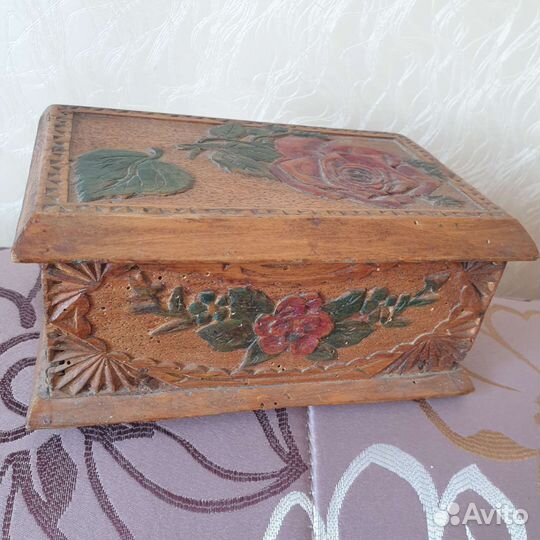 Шкатулка деревянная старинная