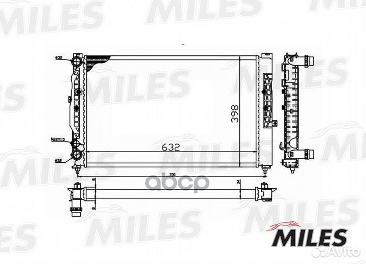 Радиатор audi A4/A6 1.6/1.8T 95-07 acrm056 Miles