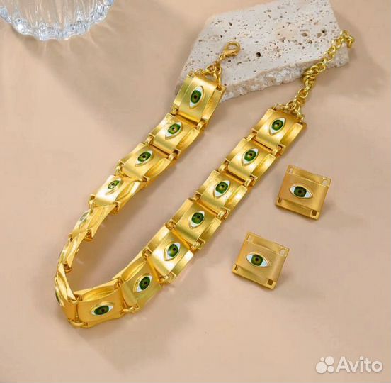 Люксовый комплект ожерелье и серьги