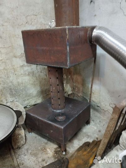 Печь буржуйка для гаража на отработке