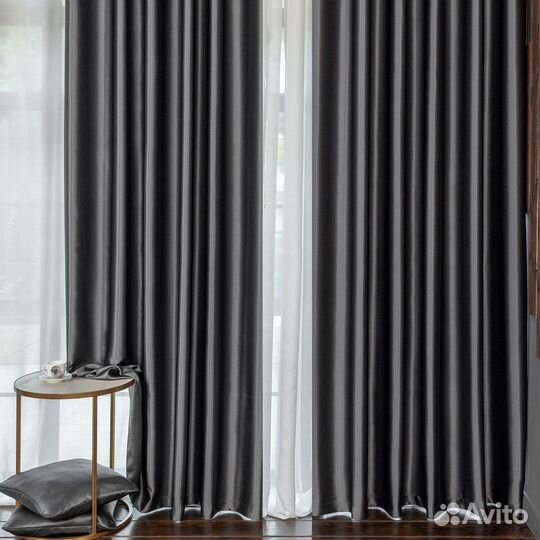 Шторы блэкаут аврора графит новые пошив
