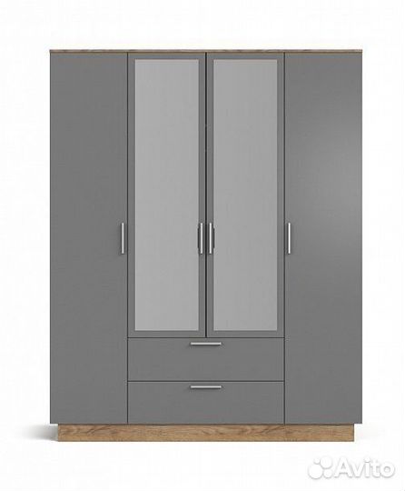 Шкаф рим-180 4Д Крафт табачный, Серый графит