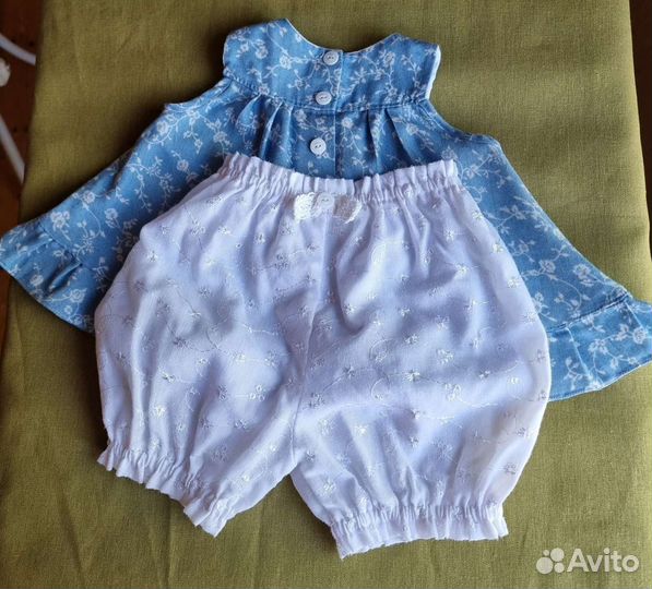 Летний костюмчик из тонкой джинсы 80р-р