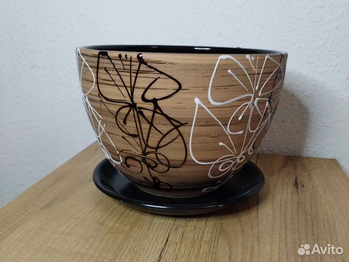 Горшок цветочный Витраж 4л с подставкой