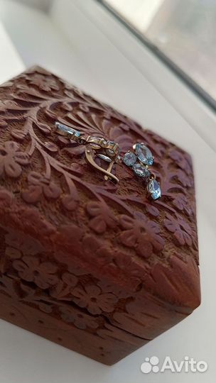 Серьги и браслет с топазами (комплект)