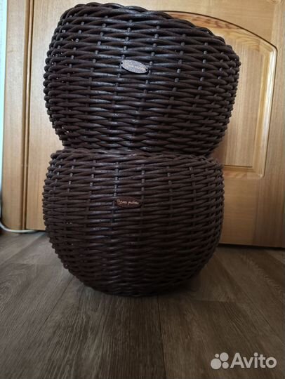 Кашпо из искусственного ротанга