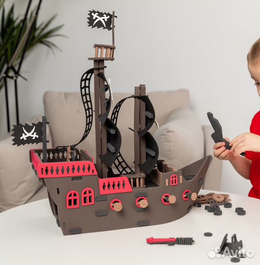 Мягкий 3D конструктор-пазл - Пиратский корабль Eva