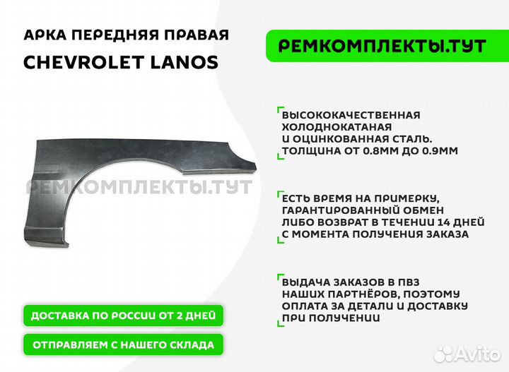 Арка передняя Chevrolet Lanos правая
