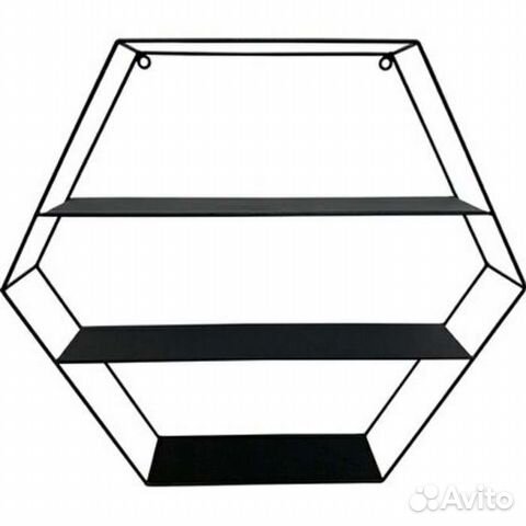 Подставка-полка подвесная для горшков 50 см черная