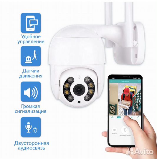 Камера видеонаблюдения онлайн 3мп 4G (LTE), Wi-Fi