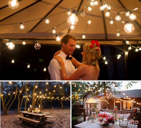 Гирлянды Ретро для интерьера и улицы светодиодные