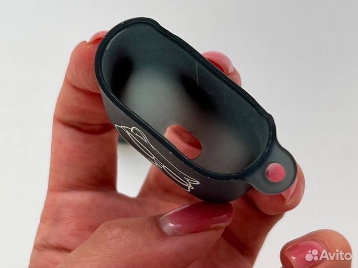 Серый чехол кейс для наушников Apple Air Pods 1/2