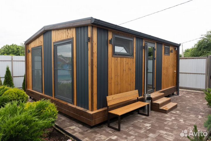 Баня Скандинавия двухмодульная 6х5 м