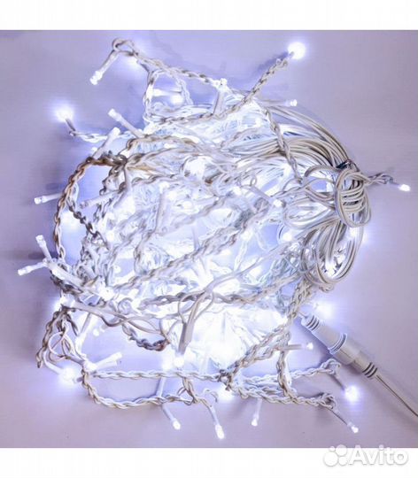 Гирлянда уличная бахрома, 5,1 на 0,9м.Хол. белый