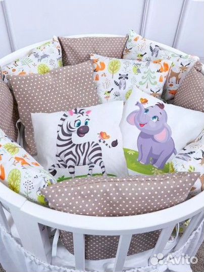 Бортики в детскую кровать подушки