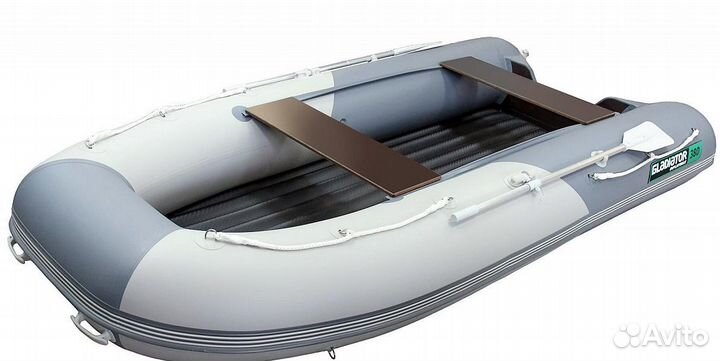 Надувная лодка gladiator E380S (серо-белая)