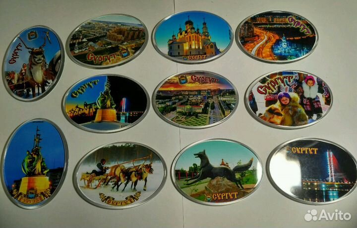 Магнитики на холодильник с видами Сургута