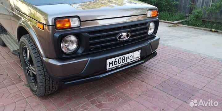 Защита переднего бампера Нива Урбан, черная