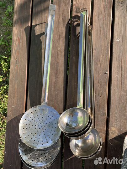 Половник нержавейка, шумовка для плова