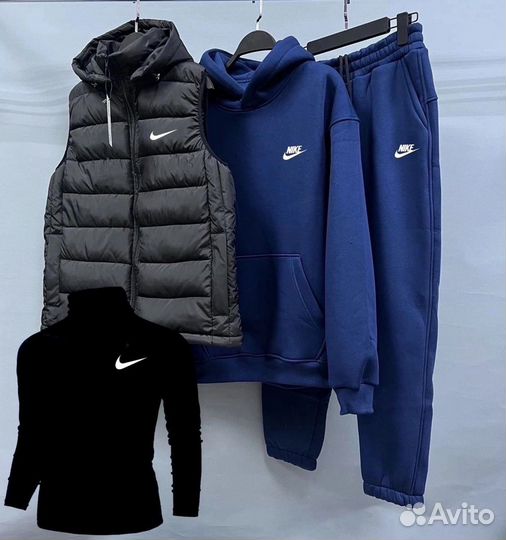 Спортивный костю Nike с жилеткой +водолазка