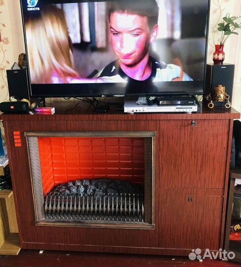 Камин электрический с баром и шкафчиком бу