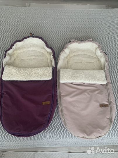 Меховой конверт в коляску овечья шерсть