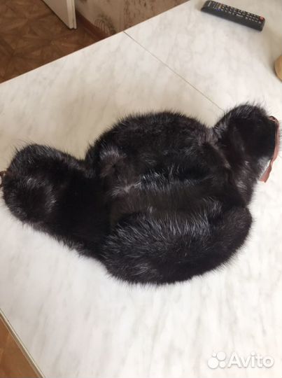 Норковая шапка - ушанка мужская