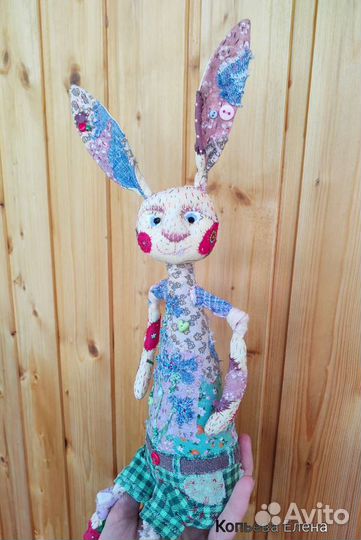 Текстильный заяц ручной работы