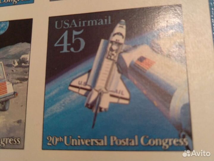Почтовый блок США космос