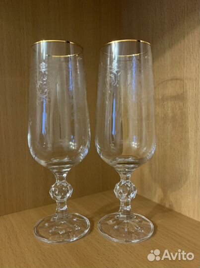 Бокалы для шампанского Bohemia, 6 шт, новые