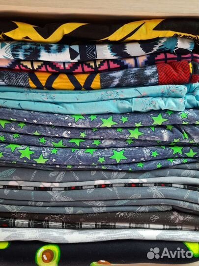 Кулирка крупным лоскутом набивка и однотон на вес